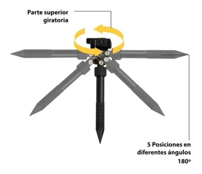 Bipode Tactico Militar Beeman 5 Posiciones Soporte Ajustable