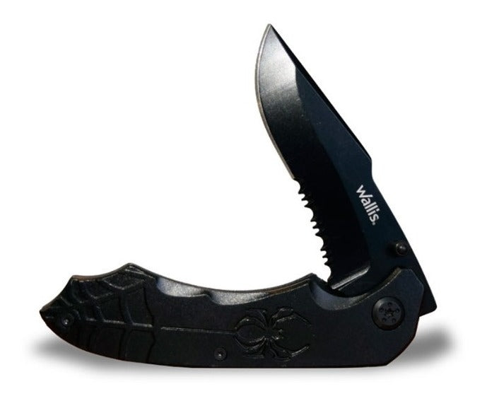 Navaja Táctica Wallis K900328 Negra Plegable Mango Metálico