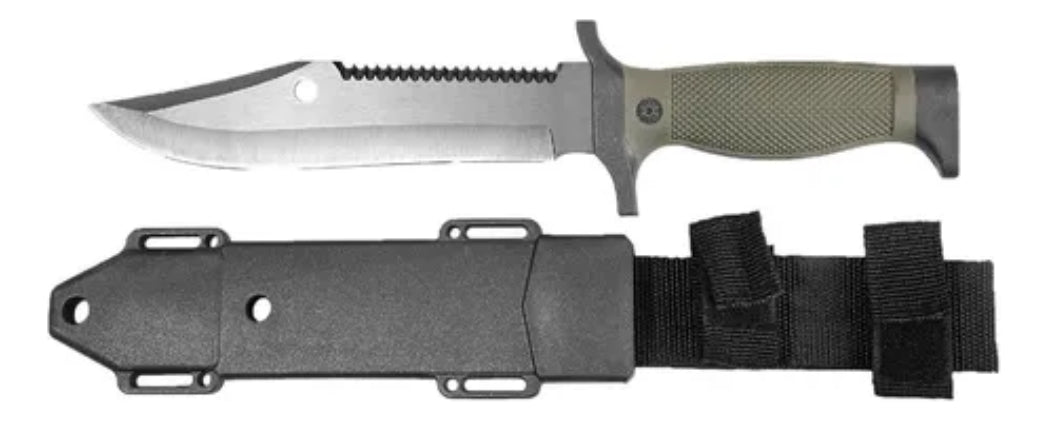 Cuchillo Tactico Campismo Pavonado Con Funda 9424 Lion Tools