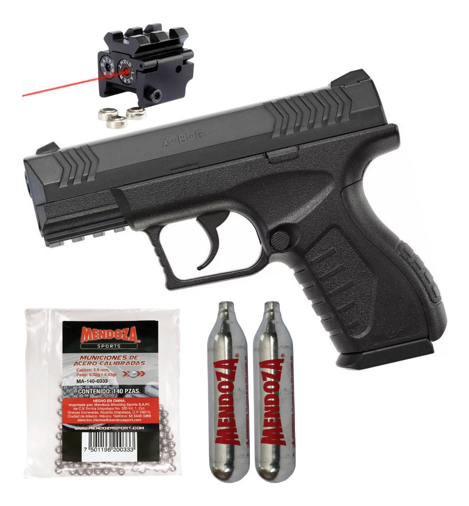 Kit Pistola Xbg 4.5mm + Mira + 2 Tanques Co2 + Municiones