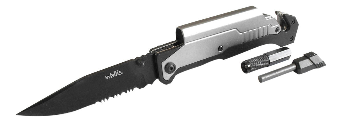 Cuchillo Táctico Wallis K900646 Negro/gris 6 En 1