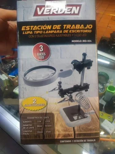Estación De Trabajo Con Lupa 2 Aumentos Mo-024 Verden