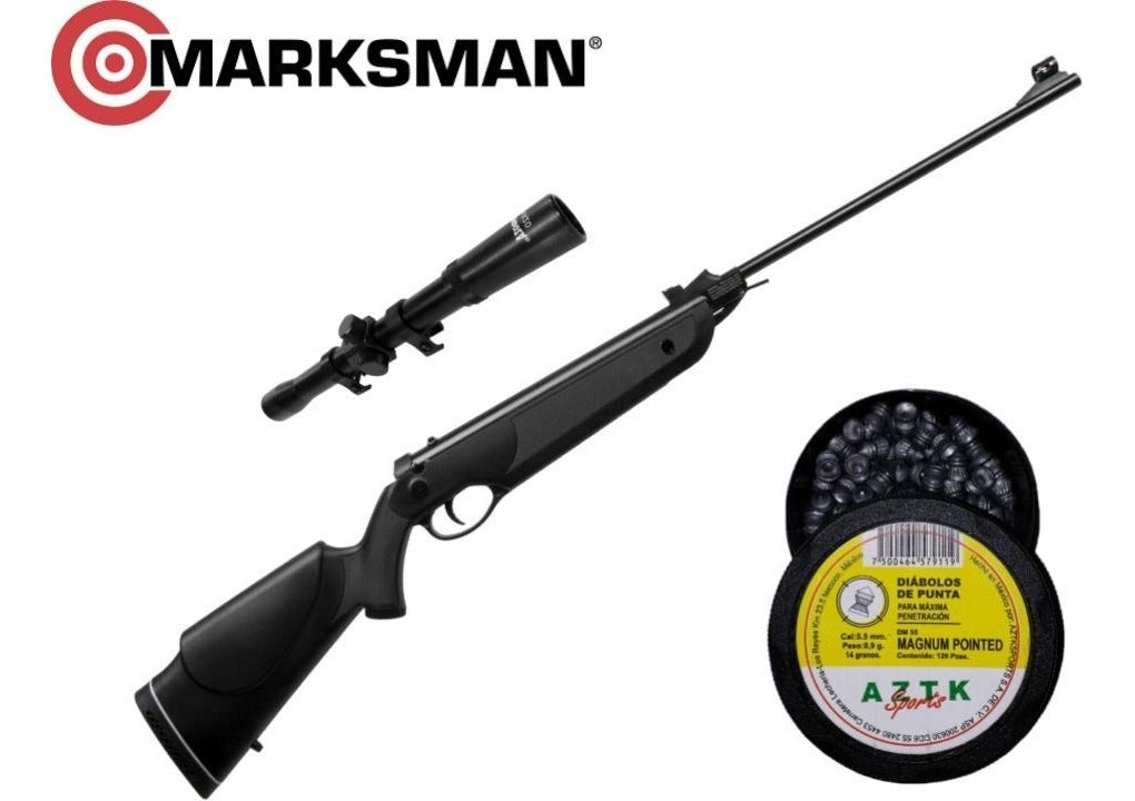 Rifle Marksman 2063 Con Mira 4x20 Y 120 Diabolos 5.5mm