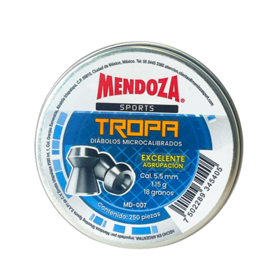 Diábolos Mendoza Tropa Md-007 Expansivos 5.5mm 250pz.