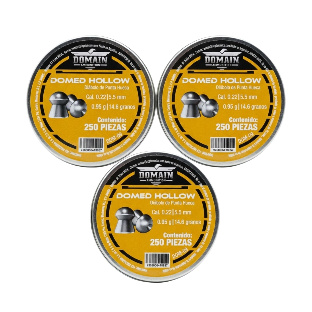 3 Pack Domain Diábolo DOM-09 Punta Hueca Caceria Precision