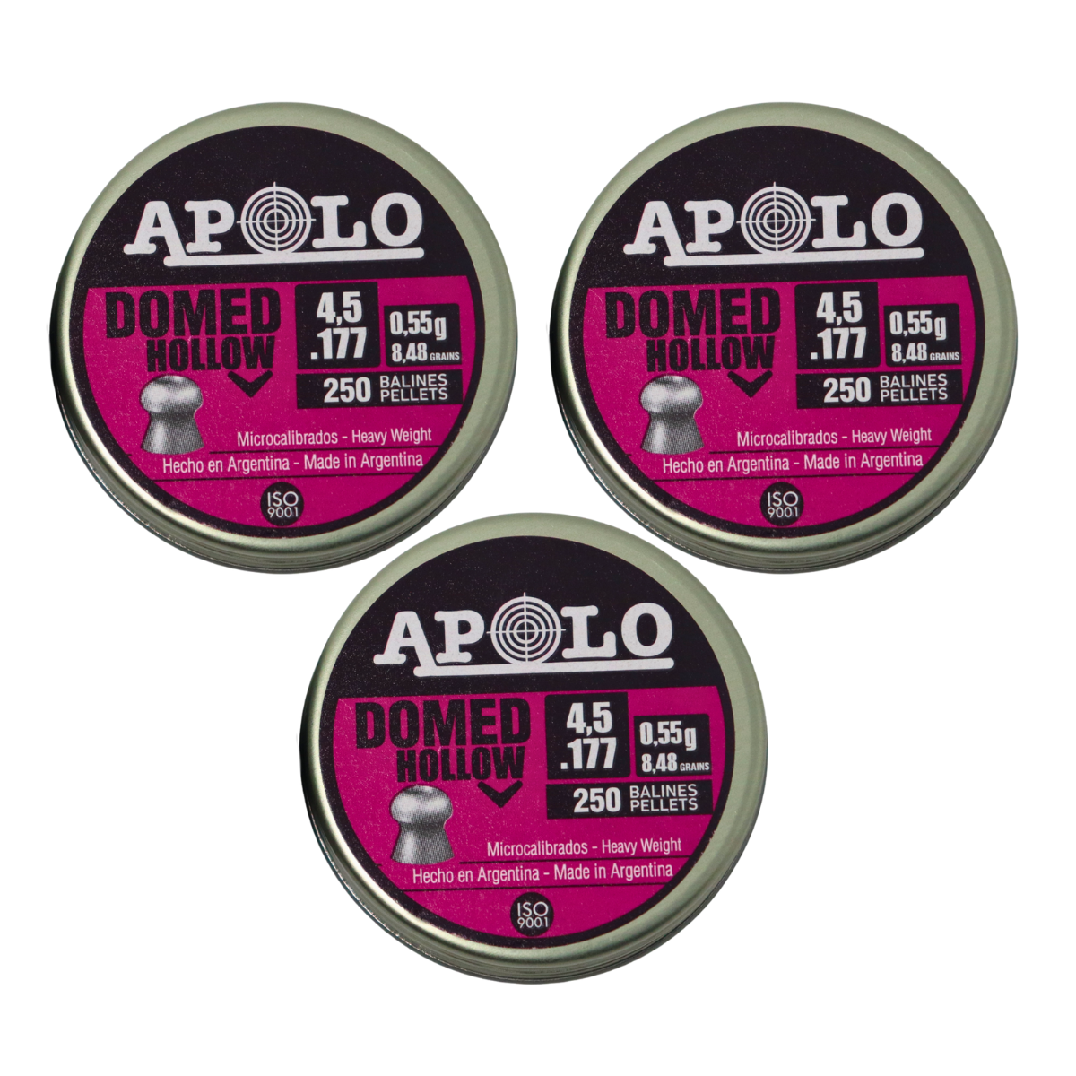 3 Pack Apolo Diábolo E-19202 Hollow 4.5 mm Microcalibrados