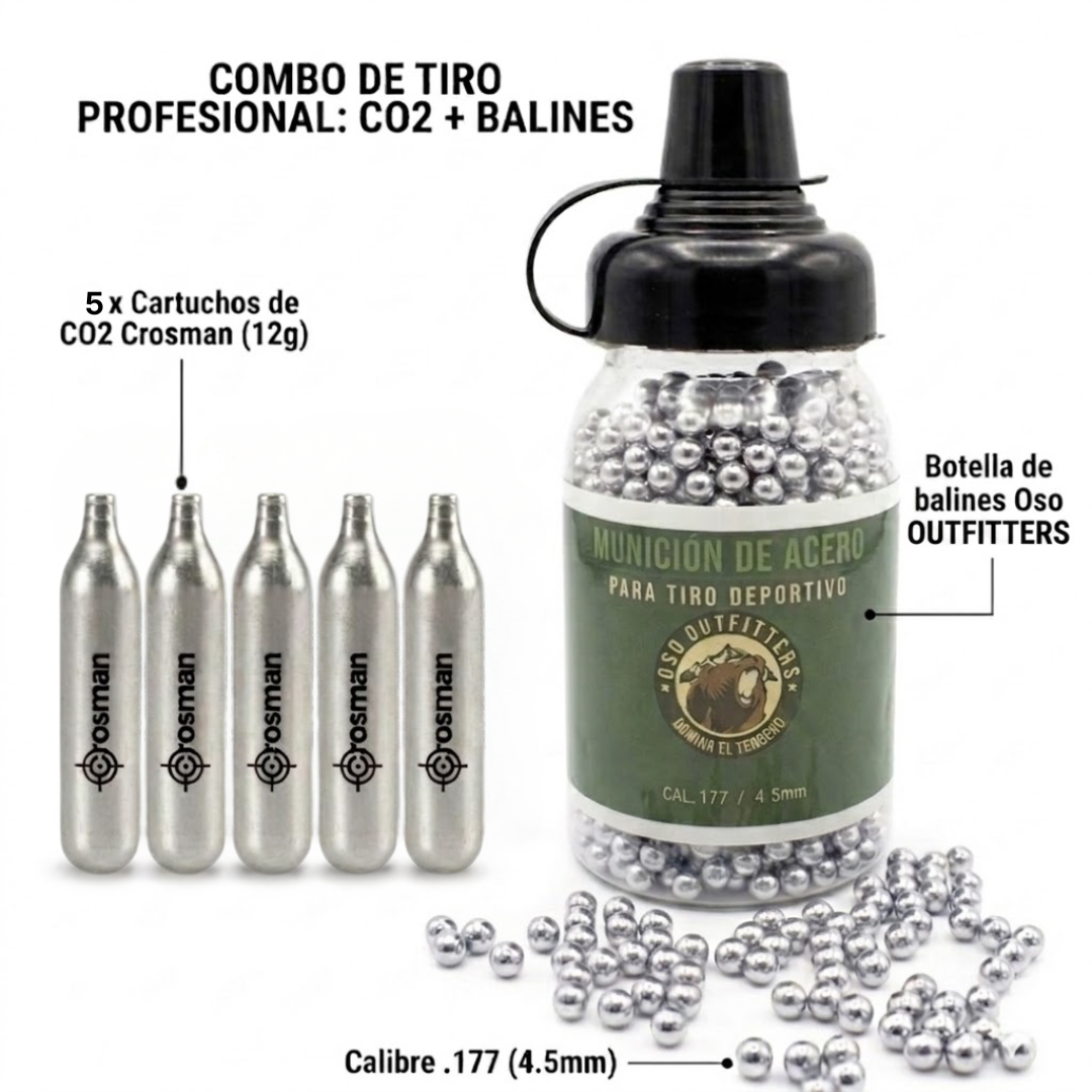 Pistola Balines Crosman SNR357 + 5pack CO2 Y BBS Oso 4.5mm