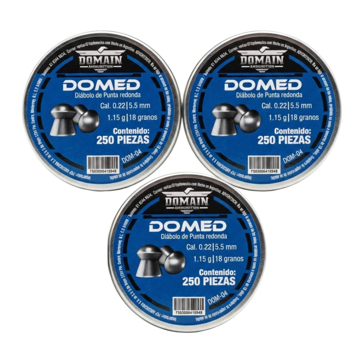 3 Pack Domain Diábolo DOM-04 Punta Redonda Caceria Precision