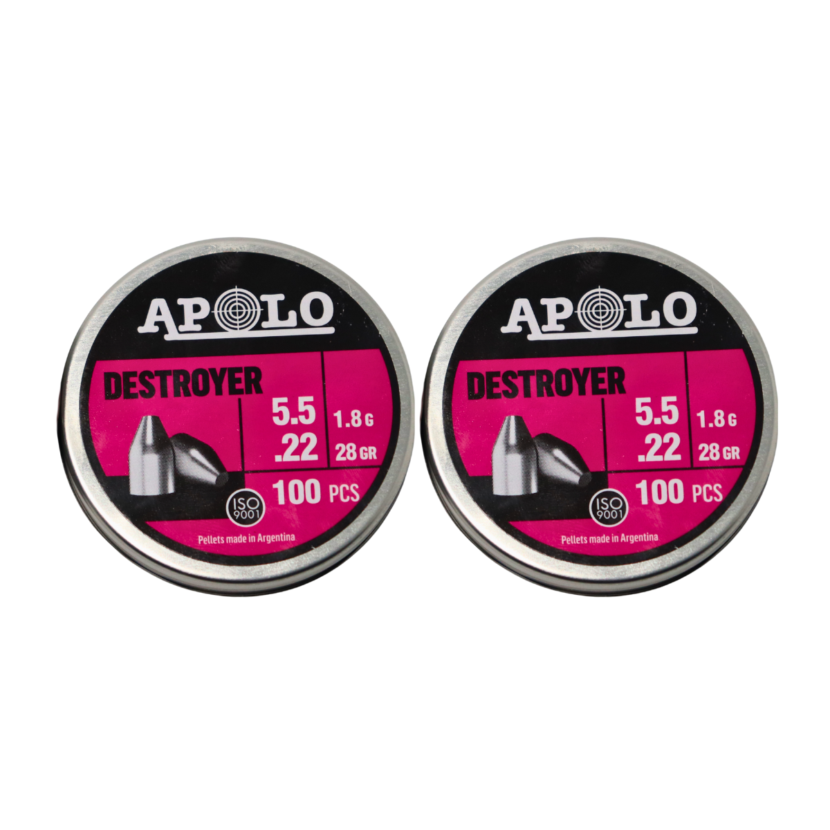 Diábolos Apolo E-19901 5.5 mm Punta Slug p/ PCP 28gr 2 Pack