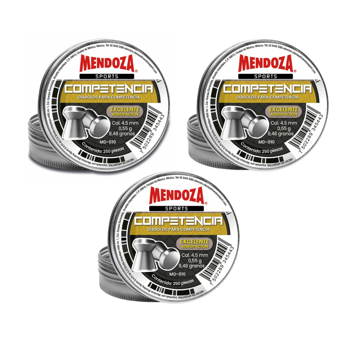 3 Pack Mendoza Diábolo MD-010 Punta Plana para Competencia