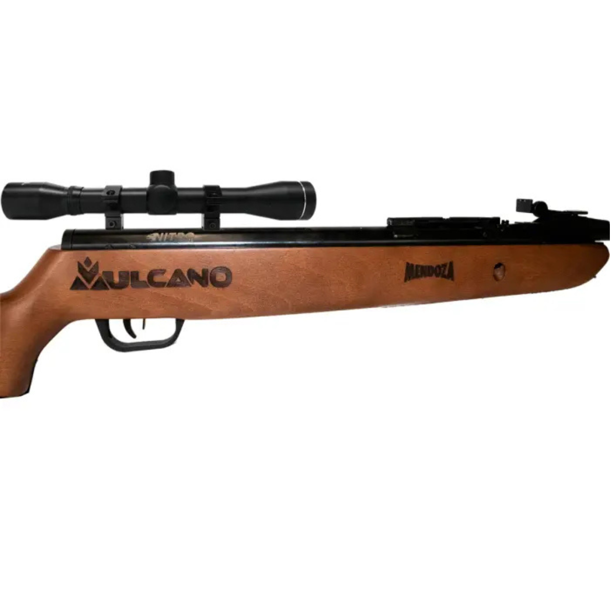 Rifle Nitropiston Mendoza Vulcano Barniz 5.5 Mm C/mira
