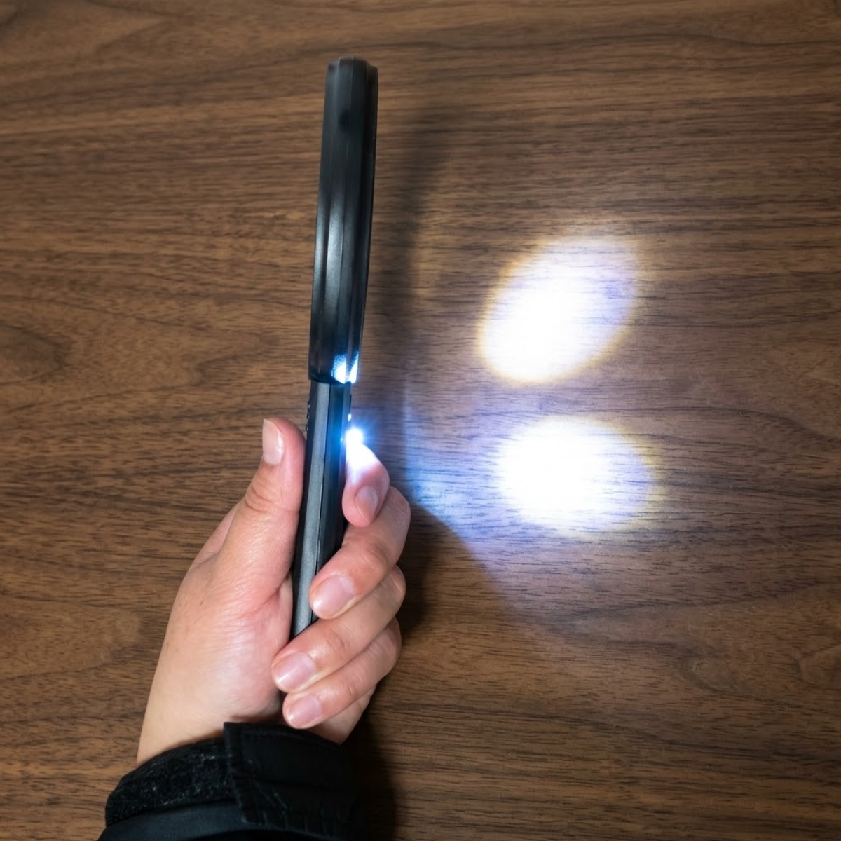 Lupa De Vidrio 90 Mm Con Luz Led Mo-014 Verden