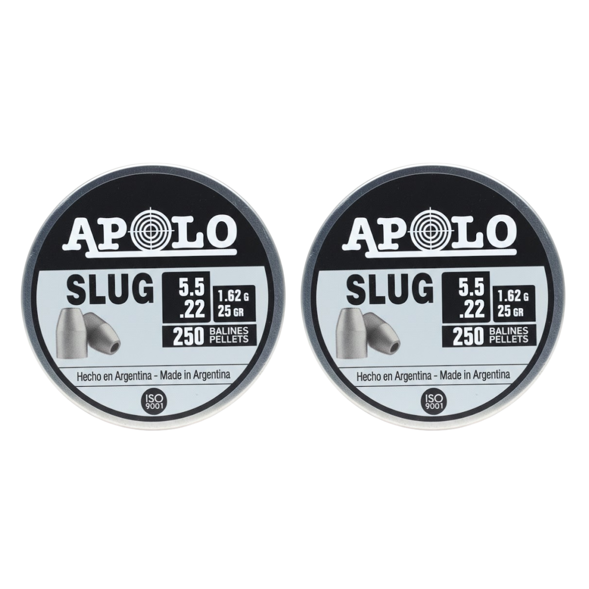 2 Pack Apolo Diábolo E-19301 Punta Slug 5.5 mm 25 gr p/PCP