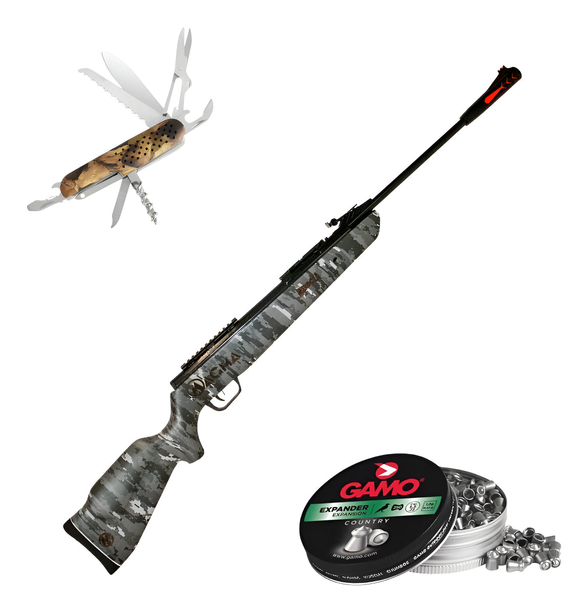 Rifle De Gas Piston Mendoza Magma Camuflaje 5.5mm 7 Tiros Kit