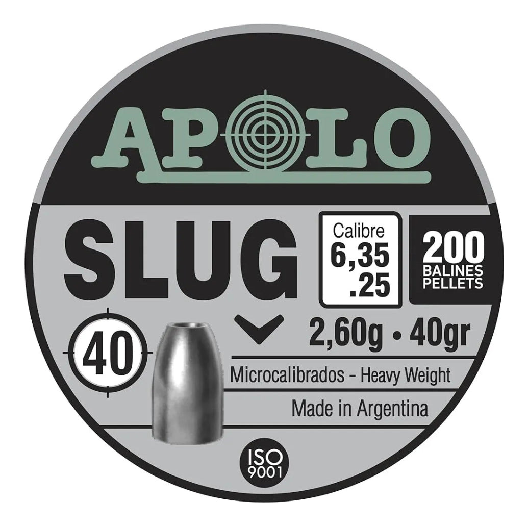 Diábolo Apolo 19303 Slug 40gr Cal 6.35mm 200pz