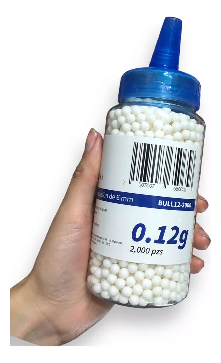 2000 Bbs Bullets Munición Balines 6mm 12g Airsoft