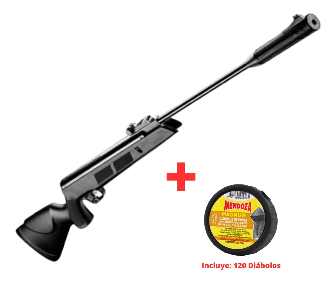 Rifle Black Moose Nitropiston Alta Potencia 5.5 + 120 Tiros
