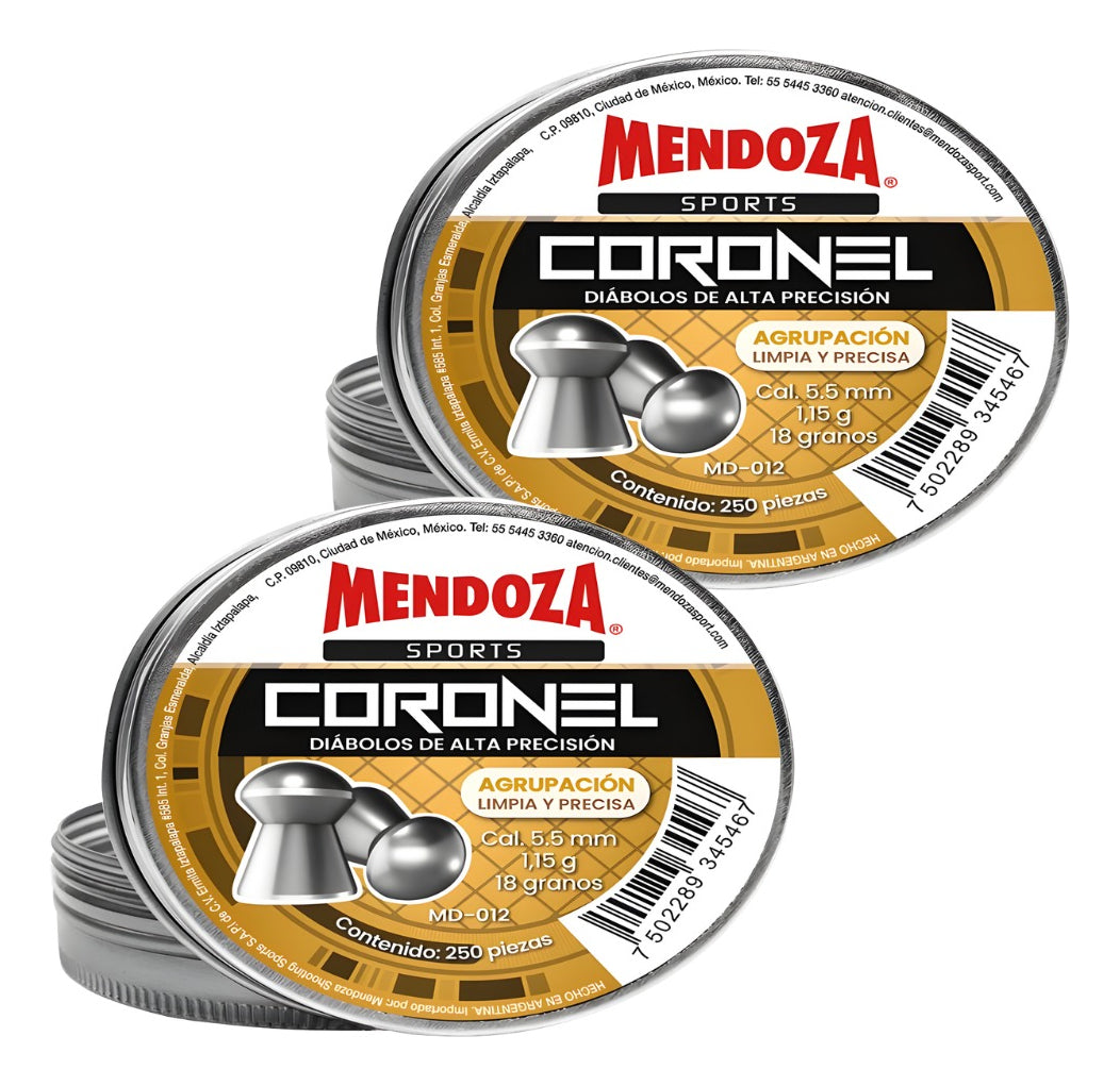 Diábolos 5.5mm Mendoza Coronel Md-012 Domo 250pz 2 Pack