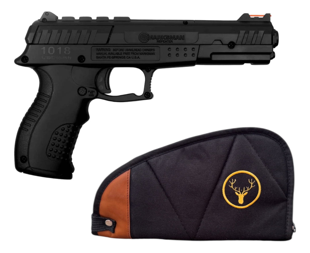 Pistola De Resorte 1018 Marksman 18 Tiros Bbs + Funda Negra