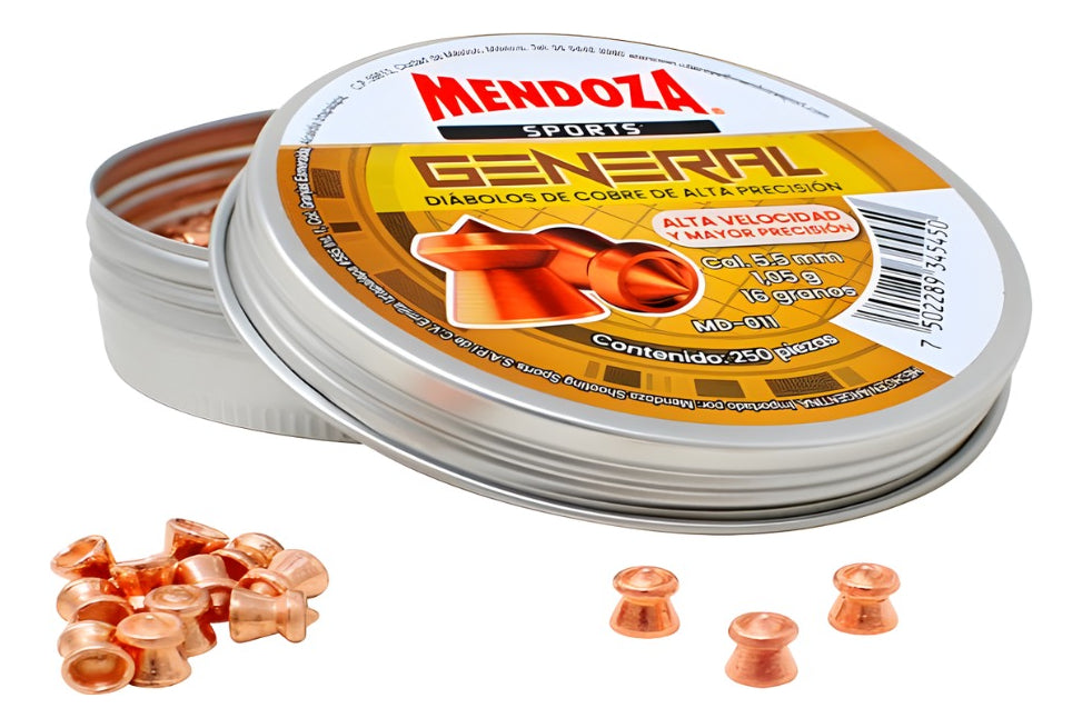 Diábolos 5.5 Mm Mendoza General Md-011 250pz 2 Pack