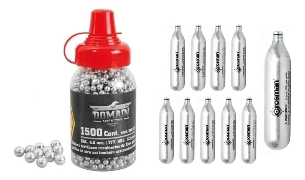 Pack 10 Co2 Crosman Y 1500 Balines 4.5 Mm Pack Co2 2318-10