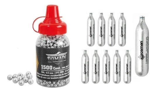 Pack 10 Co2 Crosman Y 1500 Balines 4.5 Mm Pack Co2 2318-10
