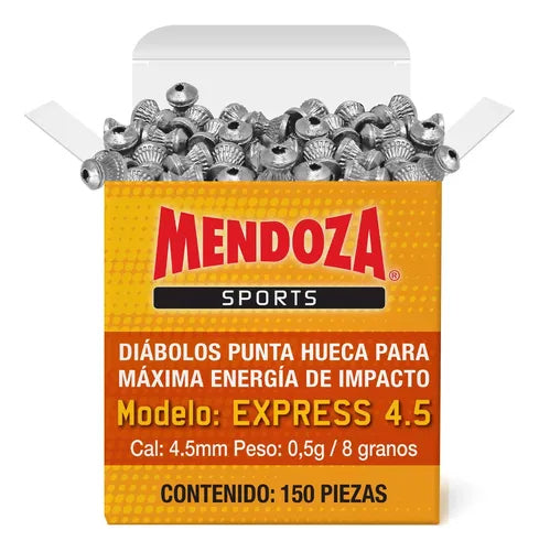 Cajita De Diábolos Express Mendoza Calibre 4.5 Mm Con 150 Pz