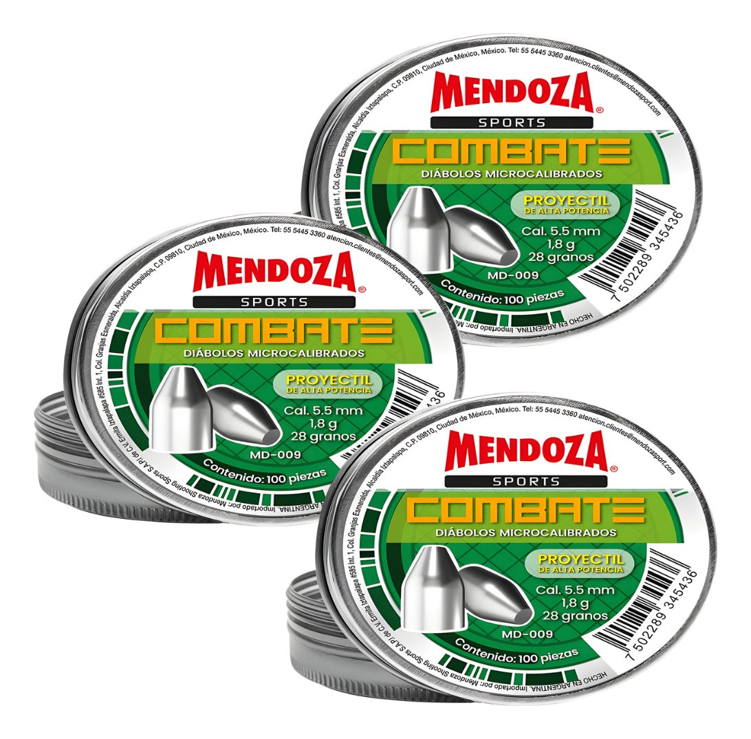 Diábolos 5.5mm Mendoza Combate Md-009 Caza 100pz 3 Pack