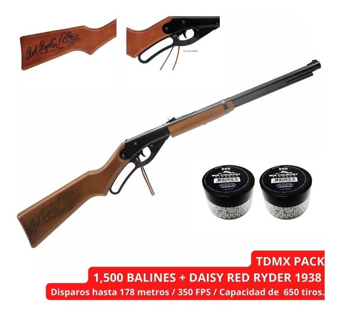 1000 Balines 4.5mm + Rifle Daisy Red Ryder 1938 De Palanca