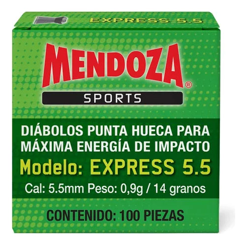 Caja De Diábolos Express Mendoza Calibre 5.5mm De 100 Piezas
