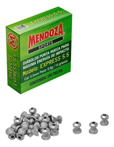Caja De Diábolos Express Mendoza Calibre 5.5mm De 100 Piezas
