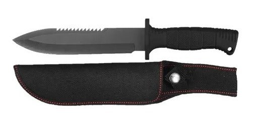 Cuchillo Tactico Militar De Acero Con Funda Negro Lion Tools