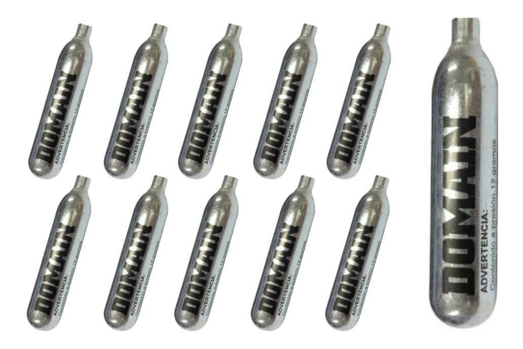 Pack 10 Tanques Co2 Domain De 12g Con 1500 Balines 4.5mm