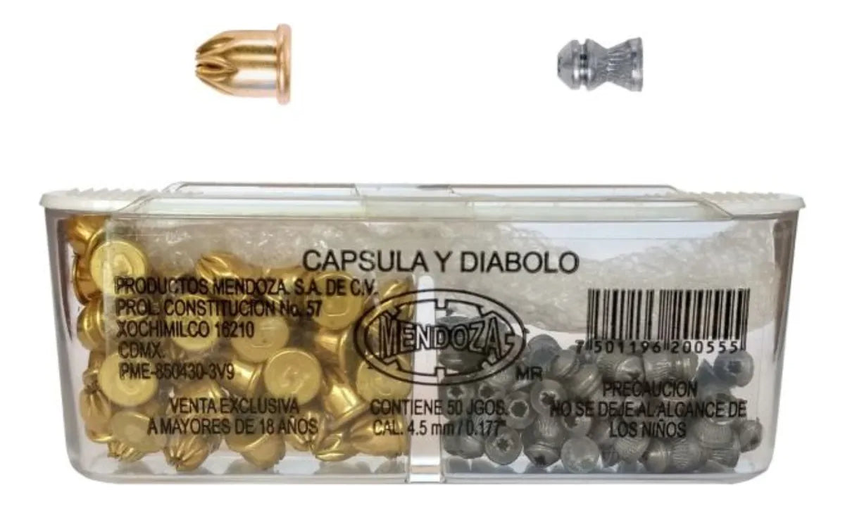 10 Pack Cápsula / Diábolo 4.5mm Sd-4.5-50-0555 Para 500tiros