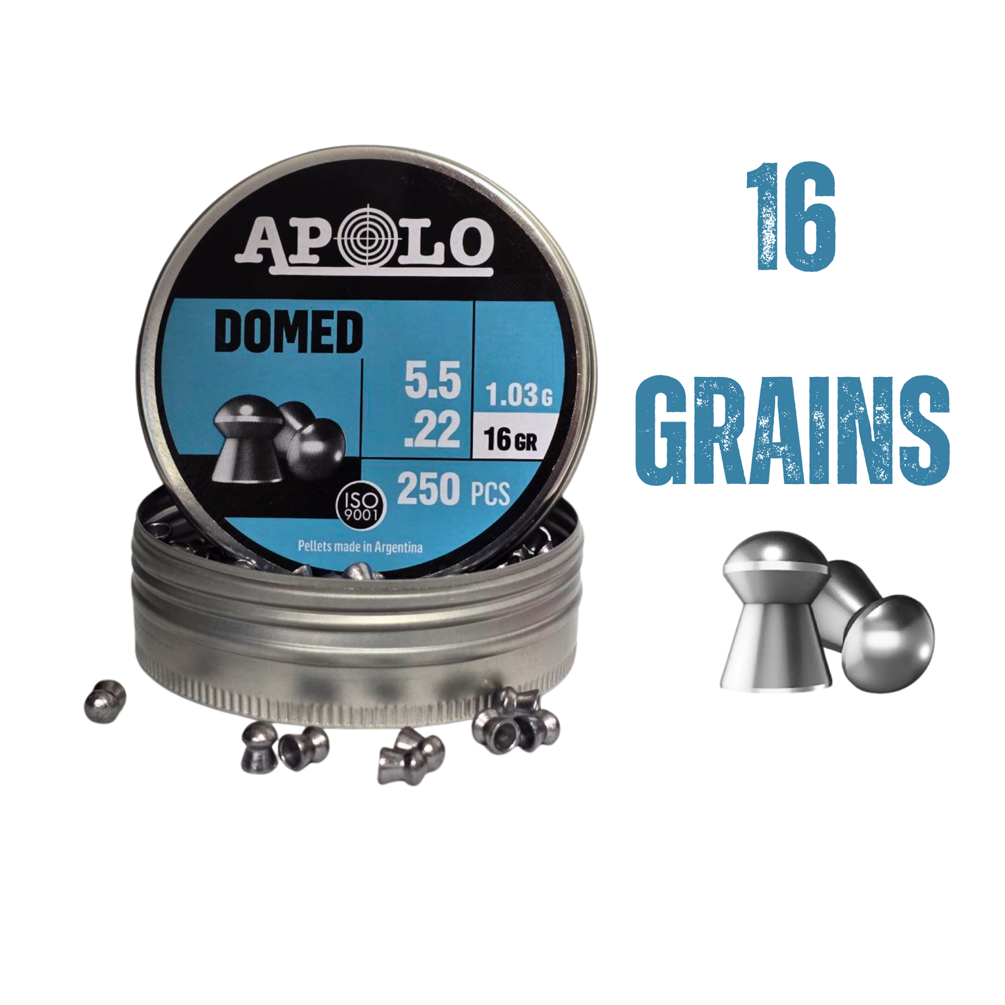 Diabolo Apolo 19916 Domed 16gr Cal 5.5mm 250pz