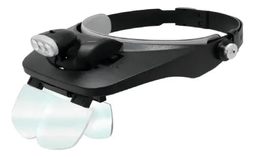 Lupa Visor Diadema 4 Aumentos 1.2x -3.5x 3 Led Verden Mo-021