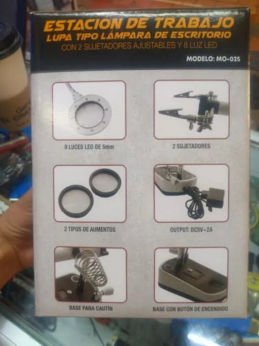 Estación De Trabajo C Lupa 2 Aumentos Intercam Mo-025 Verden