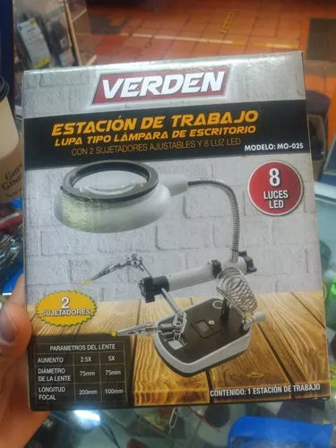 Estación De Trabajo C Lupa 2 Aumentos Intercam Mo-025 Verden