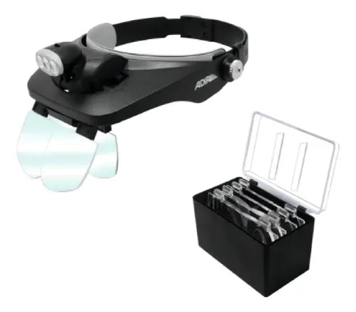 Lupa Visor Diadema 4 Aumentos 1.2x -3.5x 3 Led Verden Mo-021