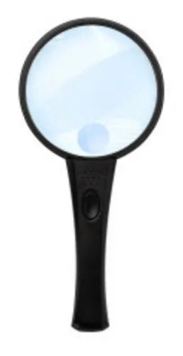 Lupa De Vidrio 90 Mm Con Luz Led Mo-014 Verden