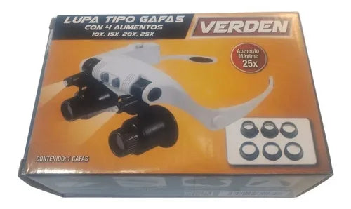 Lupa Tipo Gafas Con 4 Aumentos Mo-016 Verden