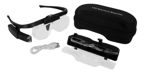 Lupa Tipo Gafas Con 6 Combinaciones De Aumento Mo-015 Verden
