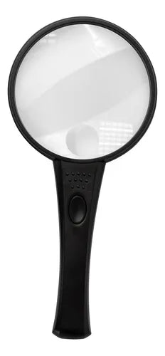 Lupa De Vidrio 90 Mm Con Luz Led Mo-014 Verden