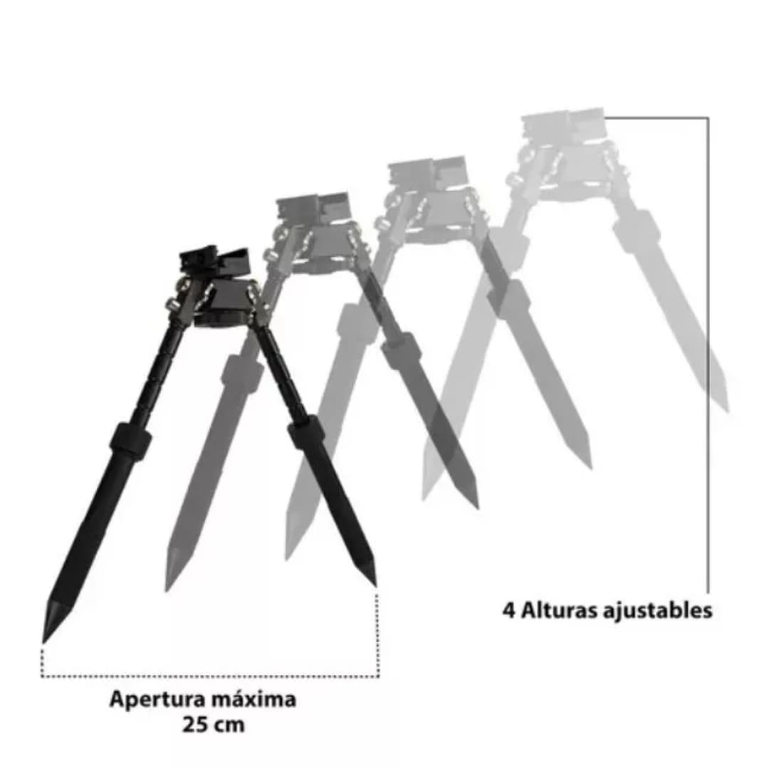 Bipode Tactico Militar Beeman 5 Posiciones Soporte Ajustable