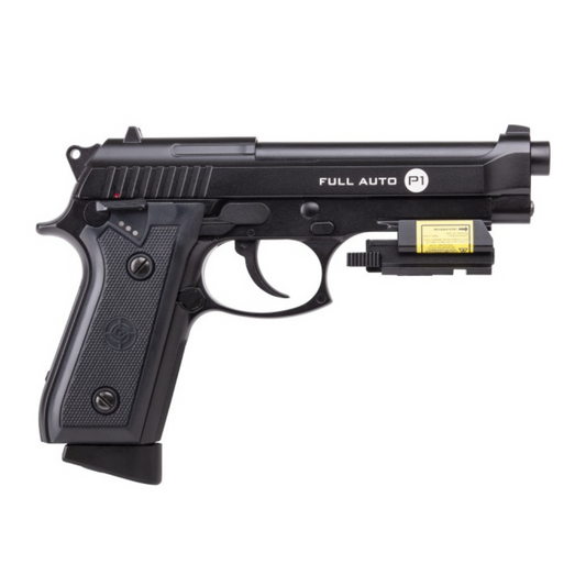 Pistola Co2 Crosman P1 Full Auto Retroceso Mira Laser 4.5mm - Negro - color: Negro