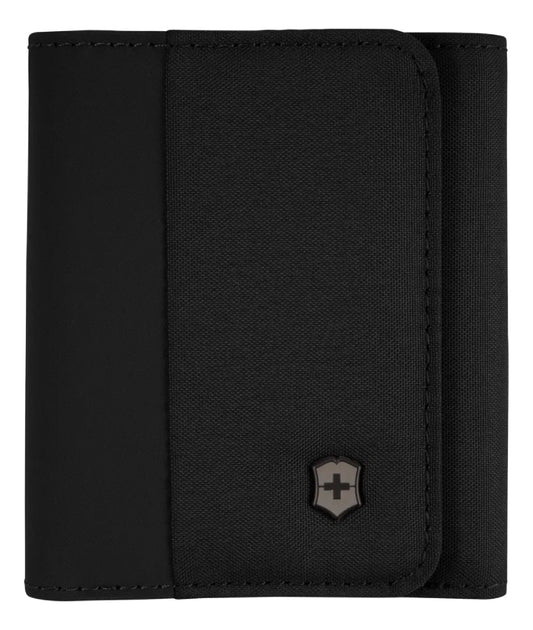 Victorinox Cartera De Tres Pliegues Travel Essentials Rfid Color Negro Diseño De La Tela Liso