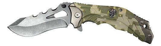 Navaja Cuchillo Clip Camuflaje Militar Semi Automática Caza