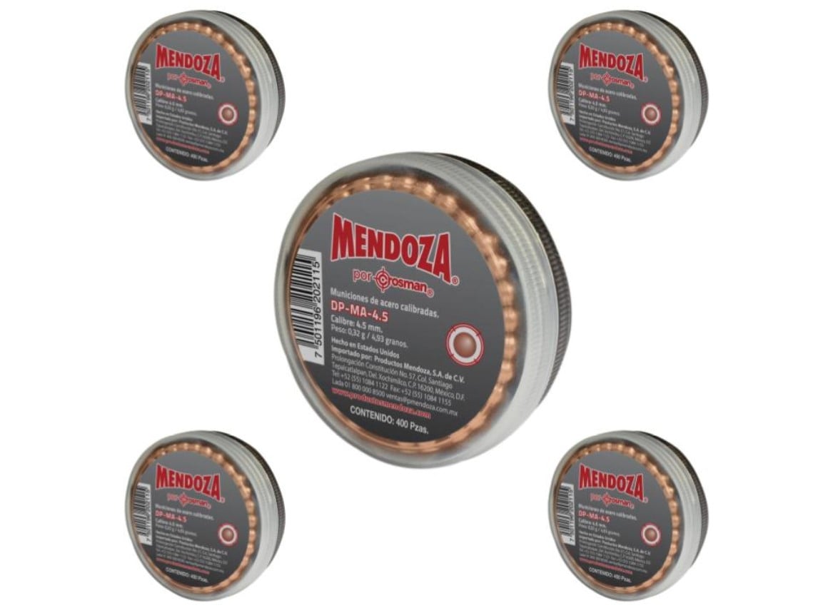 5pack Munición Calibrada De Acero Cal 4.5 400 Pz Mendoza
