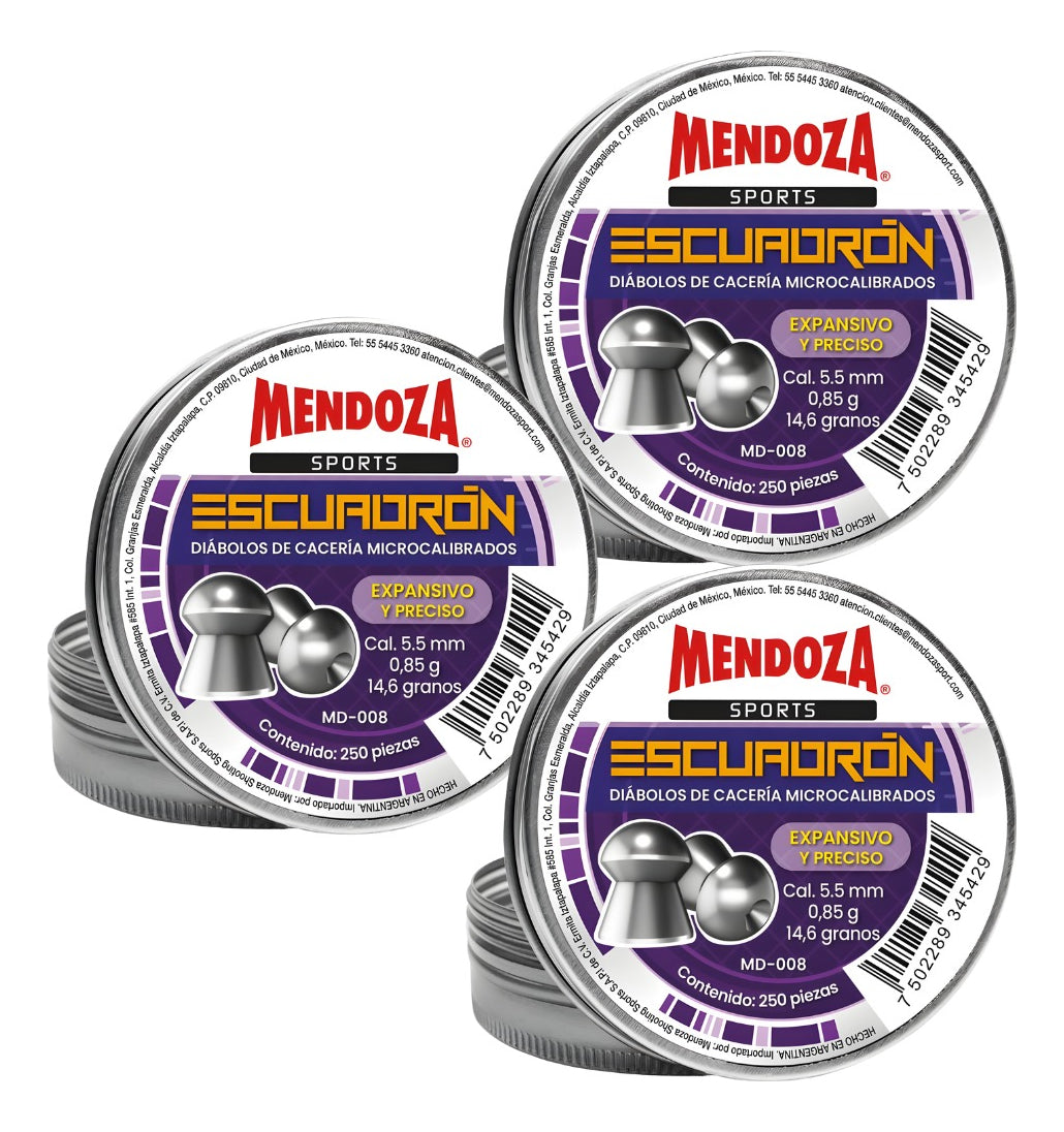 Diábolos 5.5mm Mendoza Escuadrón Md-008 Domo 5.5mm 3 Pack