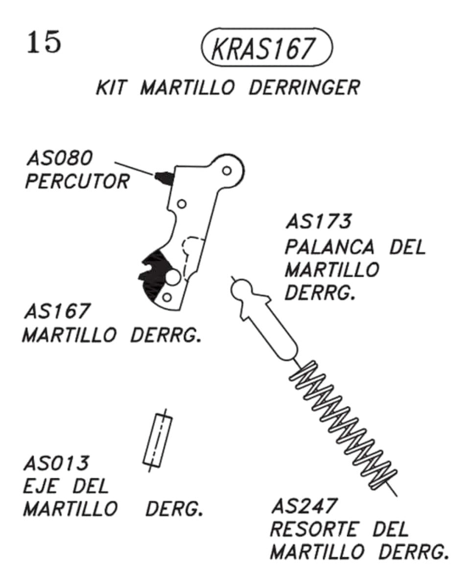 Refacción Kit Martillo Mendoza Derringer Kras167 Completo